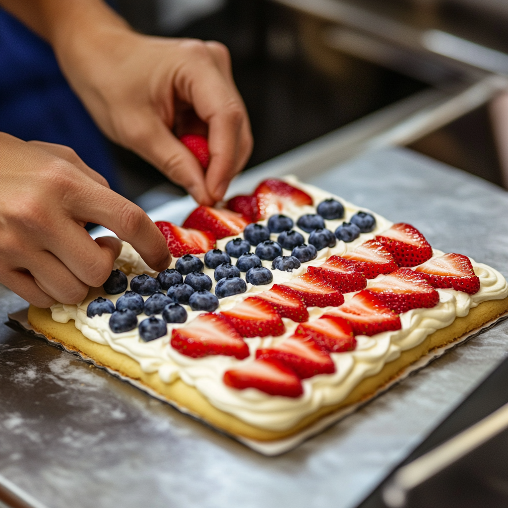American Flag Fruit Pizza: A Delightful Patriotic Treat! 6 Decorating fruit pizza with American flag design