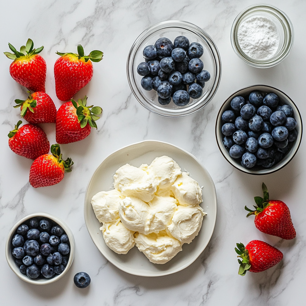 American Flag Fruit Pizza: A Delightful Patriotic Treat! 5 Ingredients for making American flag fruit pizza