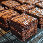 Brown Butter Brownies Elevate Your Dessert! 8 Brown butter brownies stacked with gooey chocolate centers