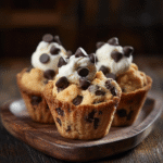 Cookie Cups: Bake Joyful Edible Wonders! 8 Cookie cups filled with cream on rustic tray