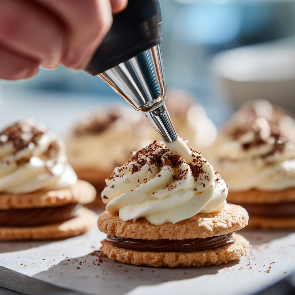 Tiramisu Sandwich Cookies: A Delightful Twist! 7 piping-tiramisu-cookie-cream.jpg