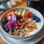 Colorful Bowl Frutas y Granola: Taste the Joy! 7 Colorful Bowl Frutas y Granola American Flag Fruit Pizza Gingerbread Spice Cinnamon Rolls with Maple Frosting Cookie Cups Banana Pudding Fluff Salad Cinnamon Sugar Soft Pretzels