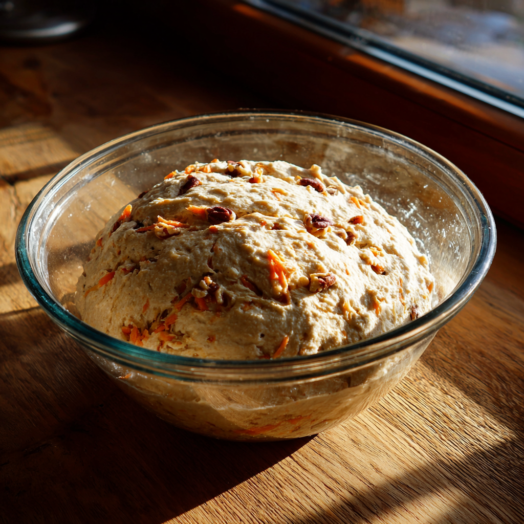 Carrot Cake Sourdough Bread Recipe: The Ultimate Moist & Tangy Bake 5 Carrot cake sourdough bread dough with inclusions