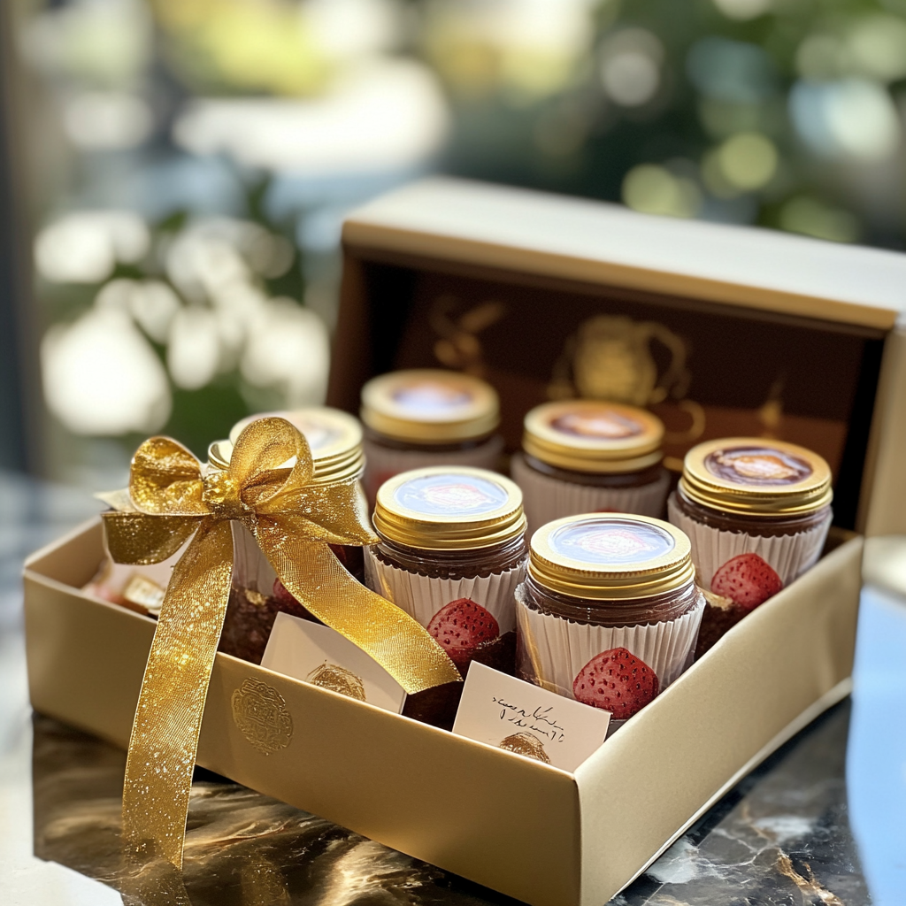 Strawberry Dubai Chocolate – A Sweet Luxury You Can Make at Home 9 Gift box of homemade strawberry Dubai chocolate cups