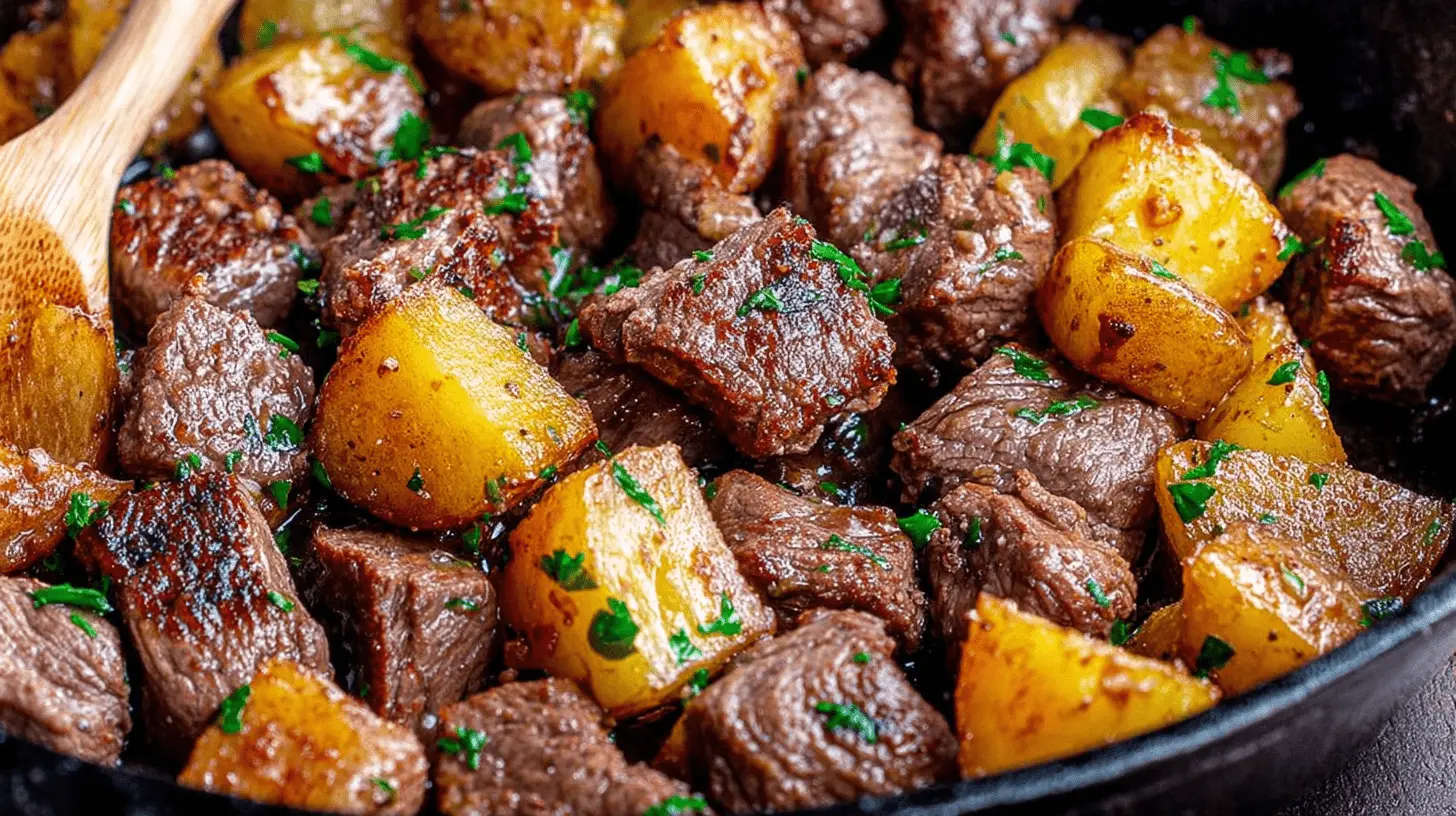 Garlic Butter Beef Bites with Potatoes: A 30-Minute Skillet Dinner