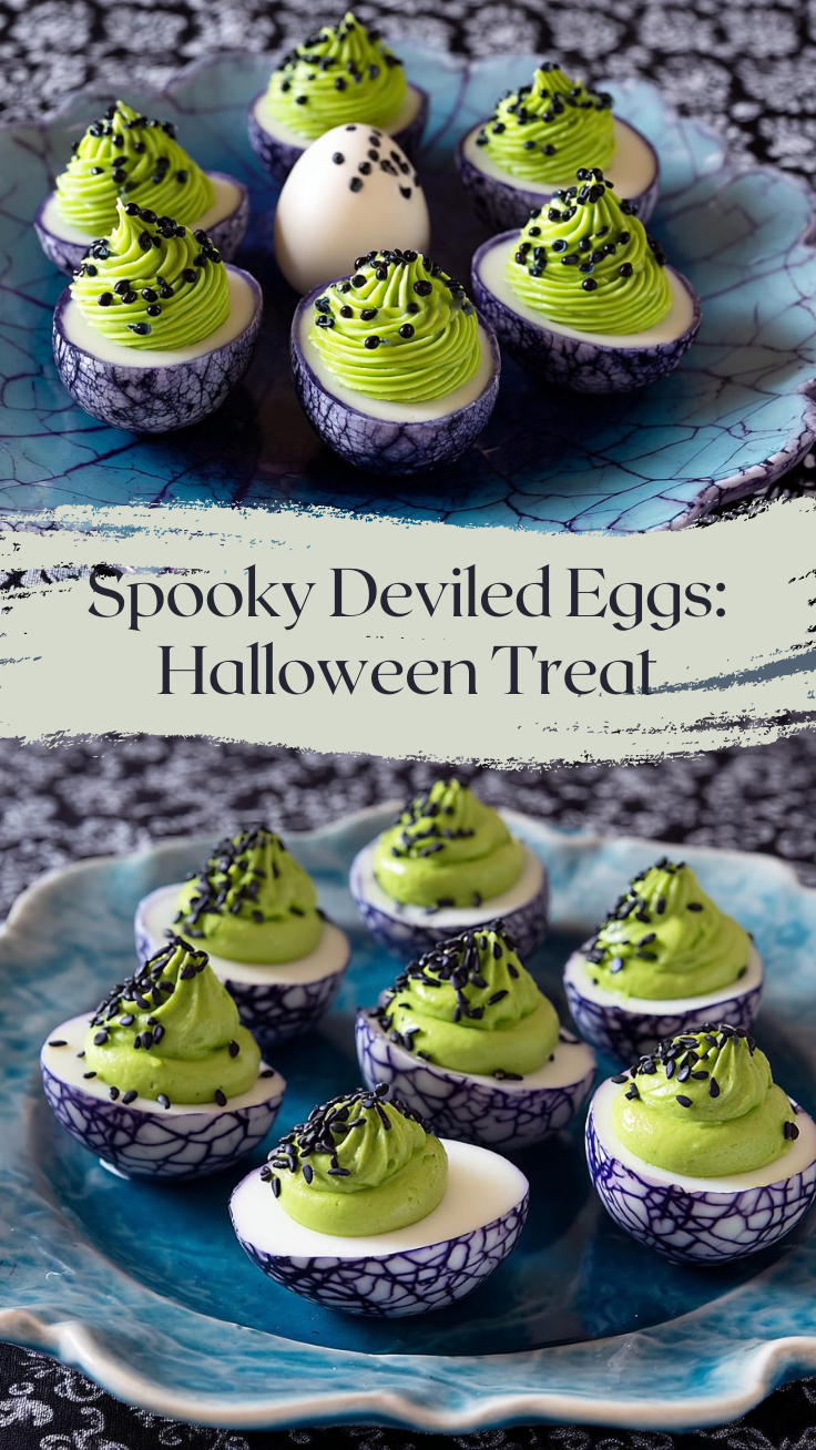 Creepy Deviled Eggs for Halloween: Spooky Spiderweb Recipe