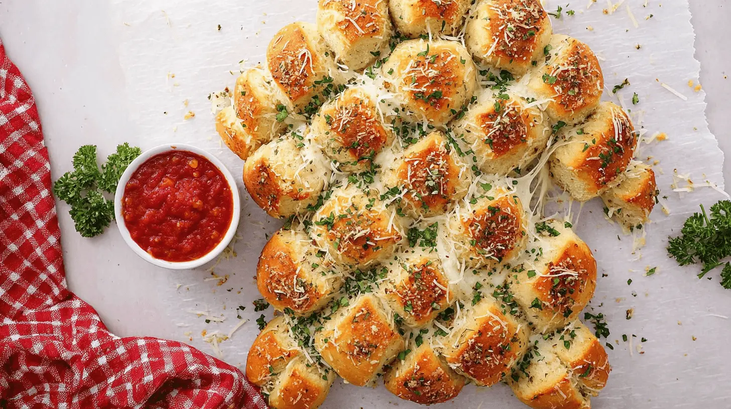 Cheesy Pull Apart Christmas Tree Bread