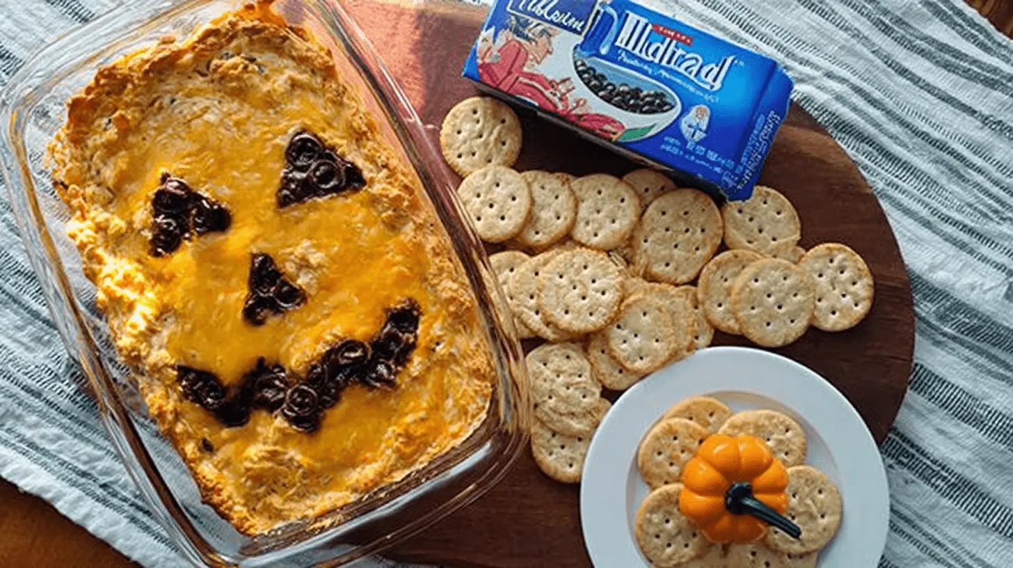 Easy Spooky Halloween Buffalo Dip with Pumpkin